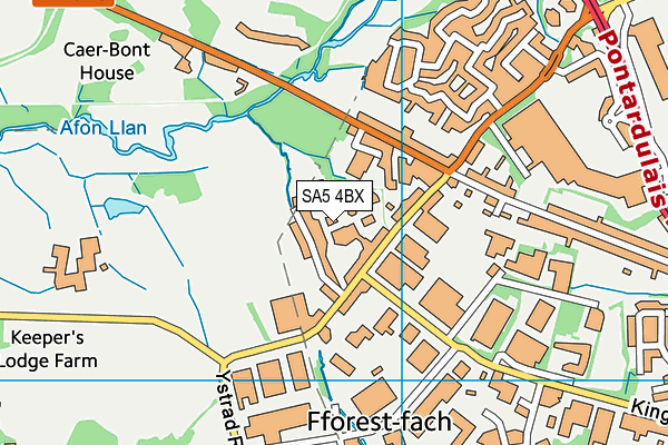 SA5 4BX map - OS VectorMap District (Ordnance Survey)