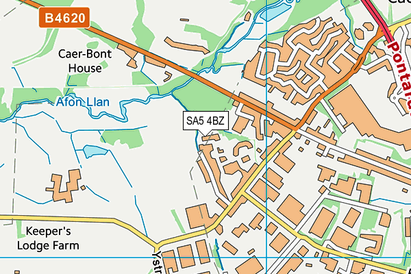 SA5 4BZ map - OS VectorMap District (Ordnance Survey)