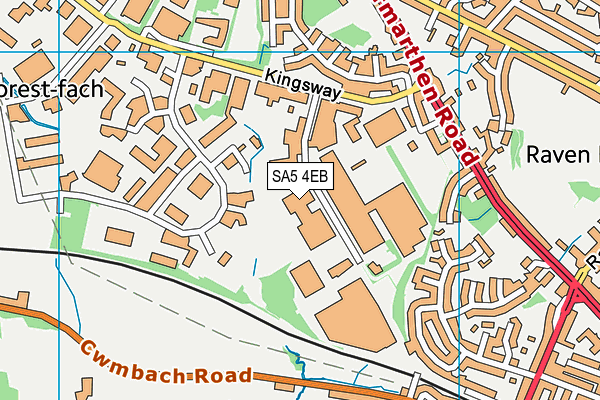 SA5 4EB map - OS VectorMap District (Ordnance Survey)