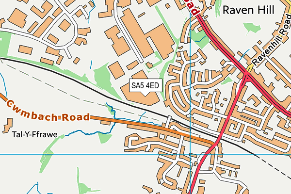 SA5 4ED map - OS VectorMap District (Ordnance Survey)