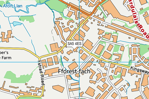 SA5 4ES map - OS VectorMap District (Ordnance Survey)