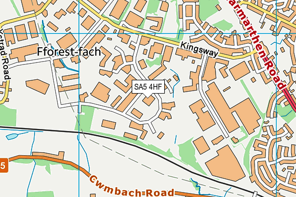 SA5 4HF map - OS VectorMap District (Ordnance Survey)