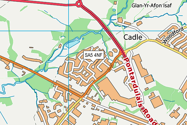 SA5 4NF map - OS VectorMap District (Ordnance Survey)