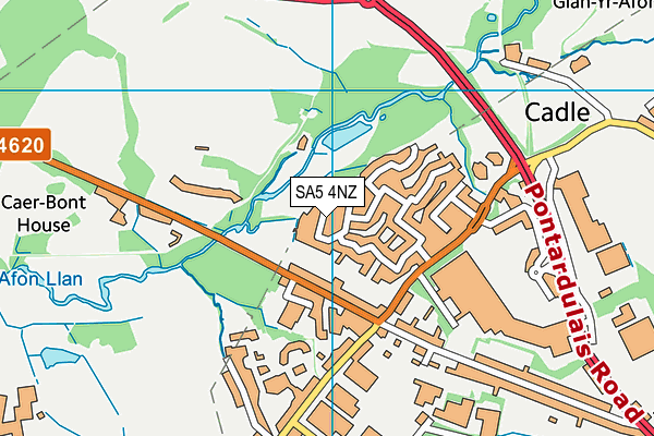 SA5 4NZ map - OS VectorMap District (Ordnance Survey)