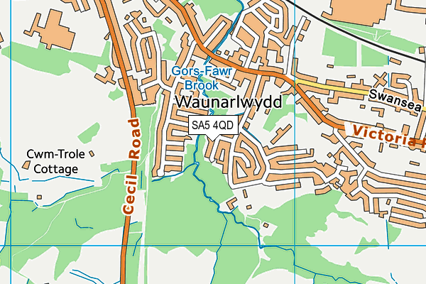 SA5 4QD map - OS VectorMap District (Ordnance Survey)