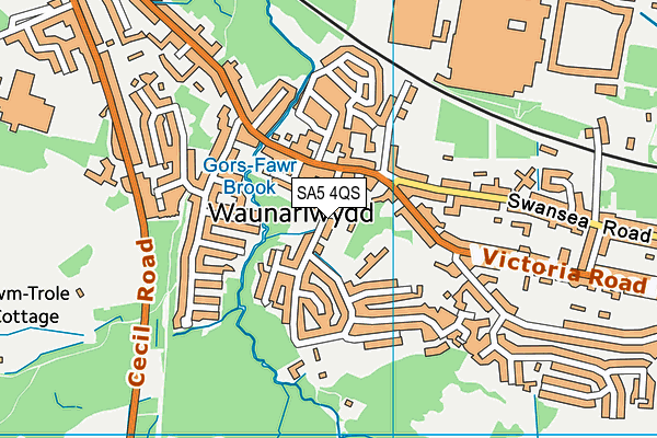 Waunarlwydd Primary School map (SA5 4QS) - OS VectorMap District (Ordnance Survey)