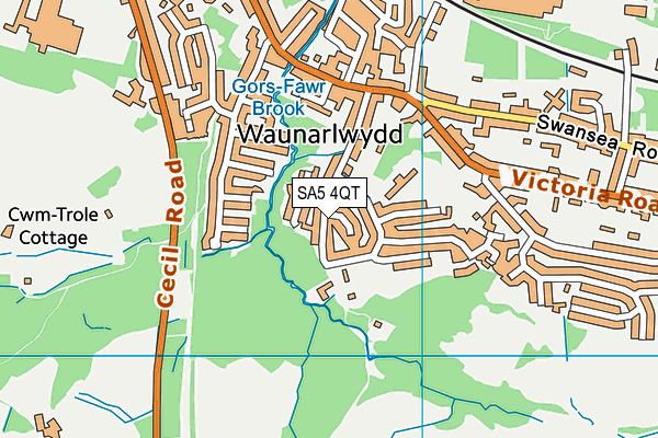 SA5 4QT map - OS VectorMap District (Ordnance Survey)