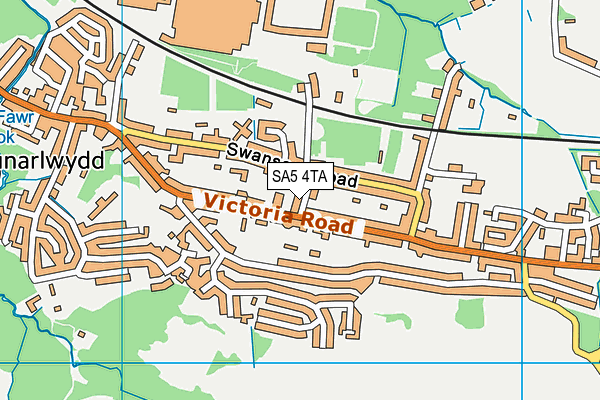 SA5 4TA map - OS VectorMap District (Ordnance Survey)