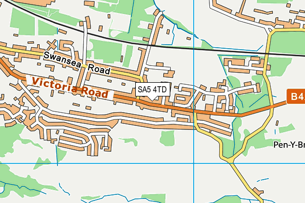 SA5 4TD map - OS VectorMap District (Ordnance Survey)