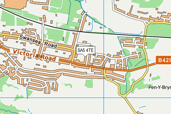 SA5 4TE map - OS VectorMap District (Ordnance Survey)