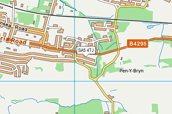 SA5 4TJ map - OS VectorMap District (Ordnance Survey)