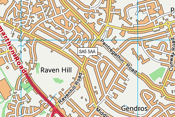 SA5 5AA map - OS VectorMap District (Ordnance Survey)