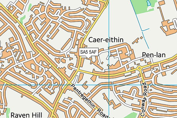 SA5 5AF map - OS VectorMap District (Ordnance Survey)