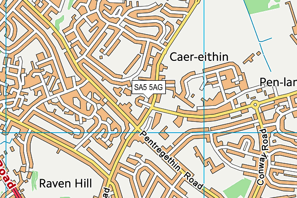 SA5 5AG map - OS VectorMap District (Ordnance Survey)