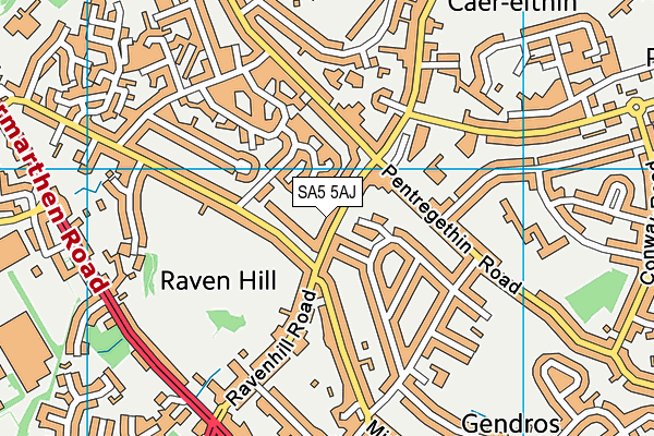 SA5 5AJ map - OS VectorMap District (Ordnance Survey)