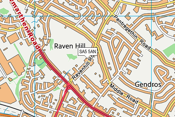 SA5 5AN map - OS VectorMap District (Ordnance Survey)