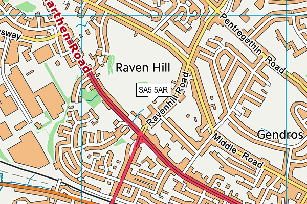 SA5 5AR map - OS VectorMap District (Ordnance Survey)