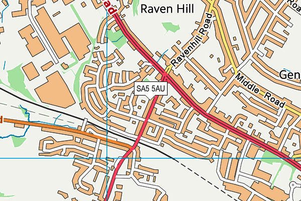 SA5 5AU map - OS VectorMap District (Ordnance Survey)