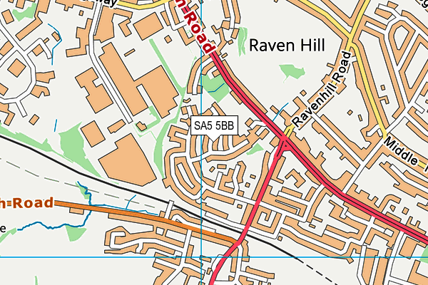 SA5 5BB map - OS VectorMap District (Ordnance Survey)