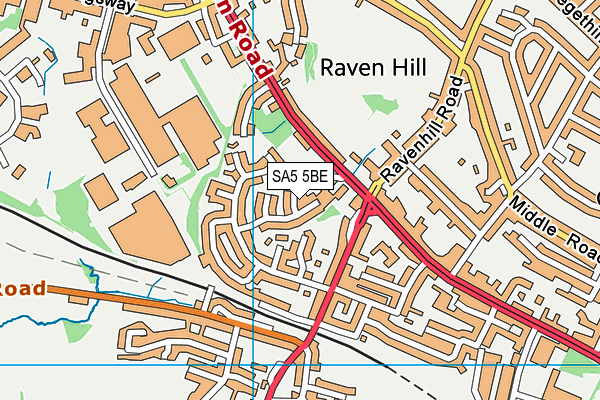 SA5 5BE map - OS VectorMap District (Ordnance Survey)