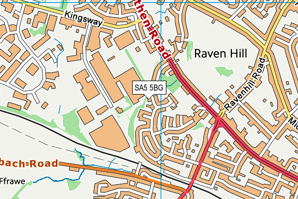 SA5 5BG map - OS VectorMap District (Ordnance Survey)