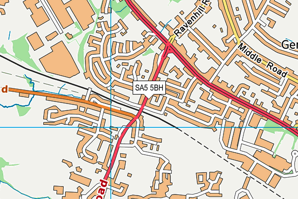 SA5 5BH map - OS VectorMap District (Ordnance Survey)