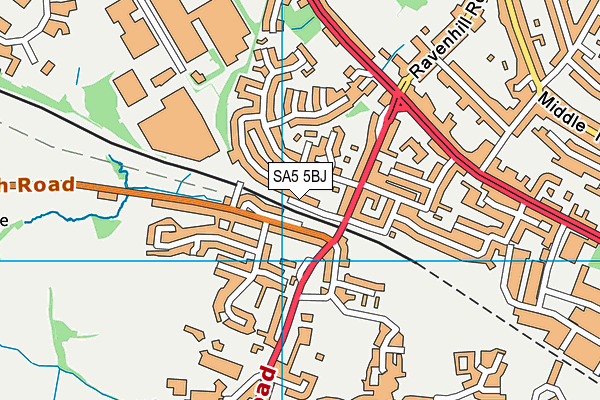 SA5 5BJ map - OS VectorMap District (Ordnance Survey)