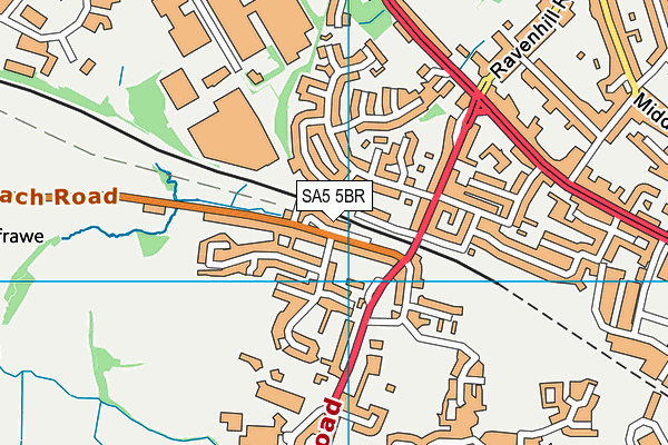SA5 5BR map - OS VectorMap District (Ordnance Survey)