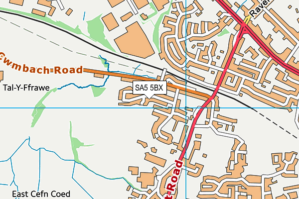 SA5 5BX map - OS VectorMap District (Ordnance Survey)