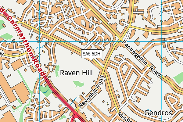 SA5 5DH map - OS VectorMap District (Ordnance Survey)