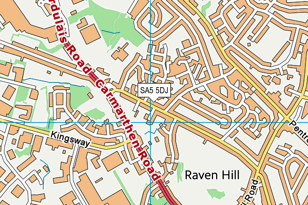 SA5 5DJ map - OS VectorMap District (Ordnance Survey)