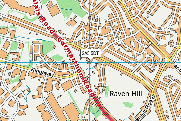 SA5 5DT map - OS VectorMap District (Ordnance Survey)