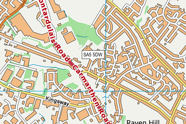 SA5 5DW map - OS VectorMap District (Ordnance Survey)