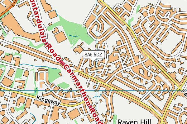 SA5 5DZ map - OS VectorMap District (Ordnance Survey)