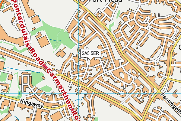 SA5 5ER map - OS VectorMap District (Ordnance Survey)