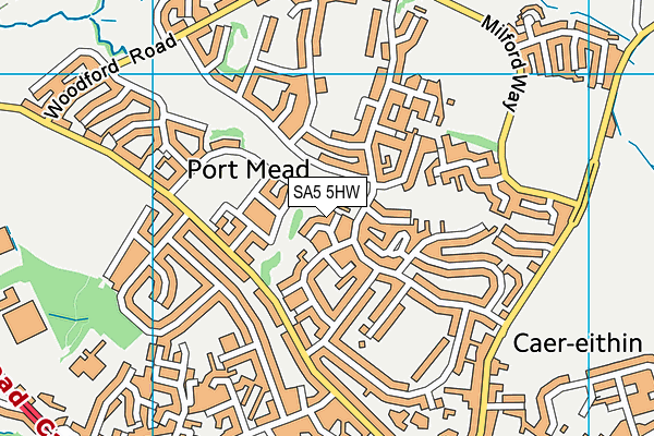 SA5 5HW map - OS VectorMap District (Ordnance Survey)