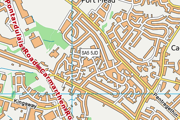SA5 5JD map - OS VectorMap District (Ordnance Survey)