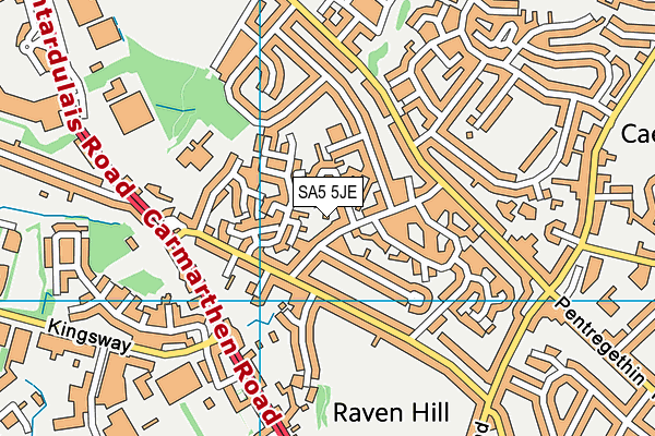 SA5 5JE map - OS VectorMap District (Ordnance Survey)