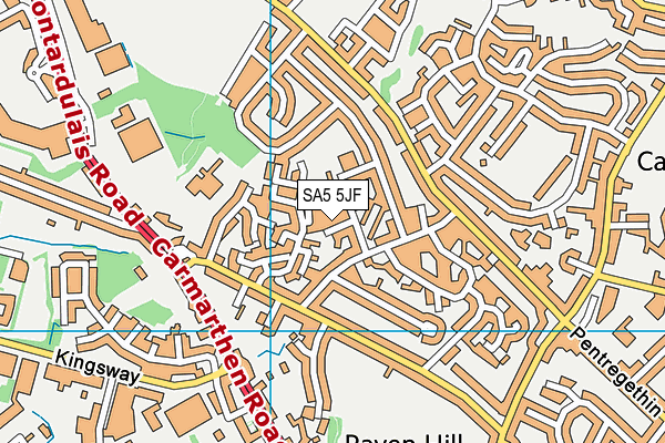 SA5 5JF map - OS VectorMap District (Ordnance Survey)