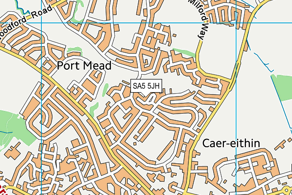 SA5 5JH map - OS VectorMap District (Ordnance Survey)