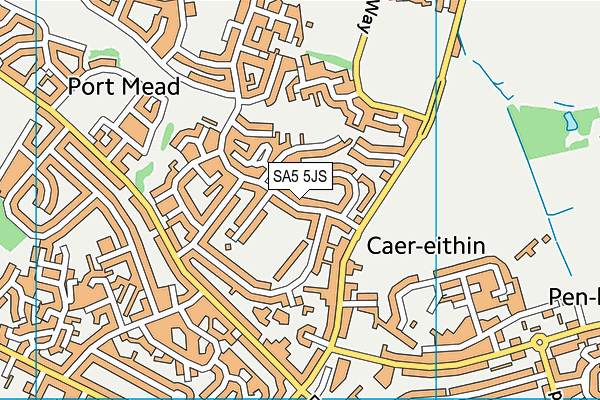 SA5 5JS map - OS VectorMap District (Ordnance Survey)