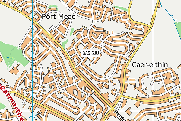 SA5 5JU map - OS VectorMap District (Ordnance Survey)