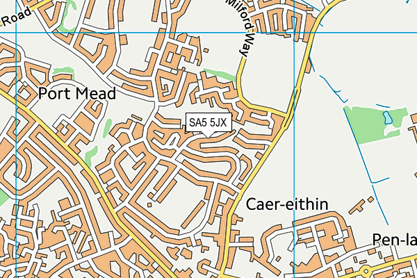 SA5 5JX map - OS VectorMap District (Ordnance Survey)