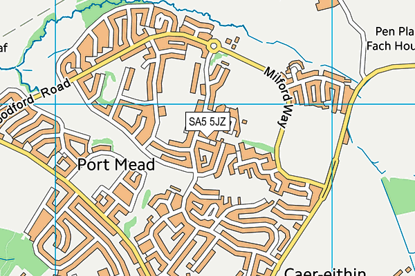 SA5 5JZ map - OS VectorMap District (Ordnance Survey)
