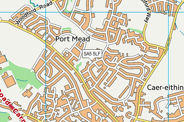 SA5 5LF map - OS VectorMap District (Ordnance Survey)