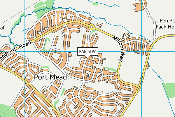 Blaenymaes Primary School map (SA5 5LW) - OS VectorMap District (Ordnance Survey)