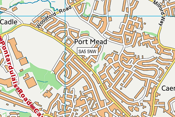 SA5 5NW map - OS VectorMap District (Ordnance Survey)