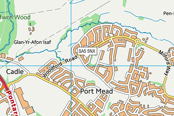 SA5 5NX map - OS VectorMap District (Ordnance Survey)