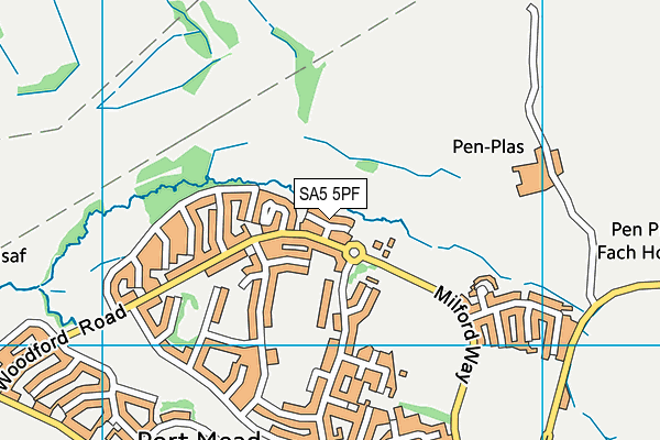 SA5 5PF map - OS VectorMap District (Ordnance Survey)