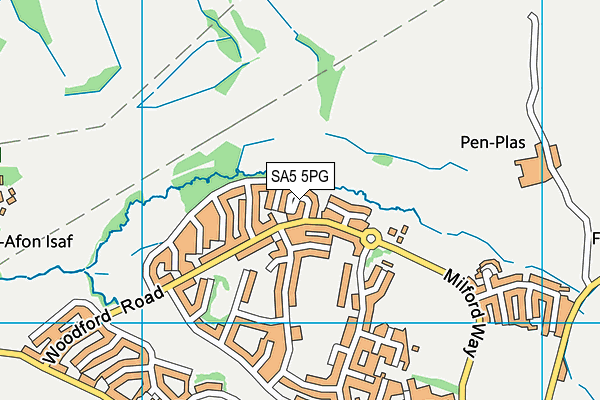SA5 5PG map - OS VectorMap District (Ordnance Survey)